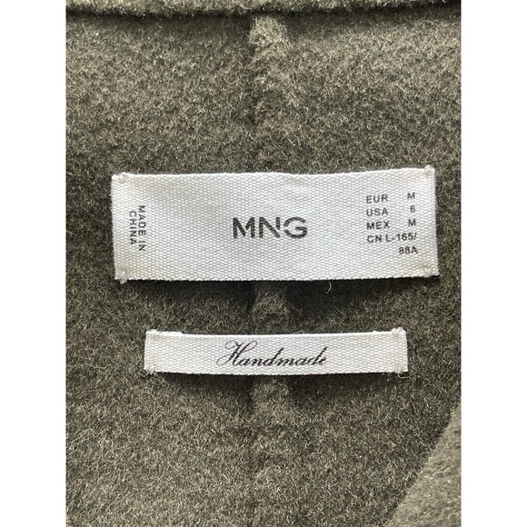 MNG By Mango Army Green Military Style Long Sleeve Collared Coat Size medium - Picture 4 of 16
